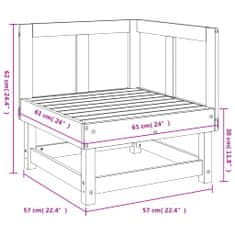 Vidaxl Zahradní rohová pohovka masivní borové dřevo