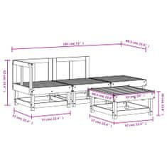 Vidaxl 4dílná zahradní sedací souprava bílá masivní borovice