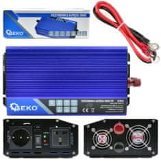 GEKO Měnič napětí 12/230V 1000W/2000W, čistá sinusovka G17014