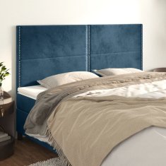 Vidaxl Čelo postele 4 ks tmavě modré 80 x 5 x 78/88 cm samet