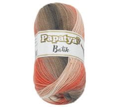 Bellatex Příze PAPATYA BATIK - 100g / 360 m - lososová, hnědá