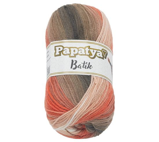 Bellatex Příze PAPATYA BATIK - 100g / 360 m - Lososová,Hnědá