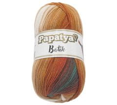 Bellatex Příze PAPATYA BATIK - 100g / 360 m - oranžová, hnědá