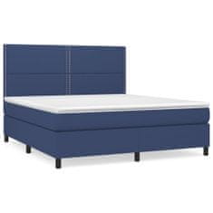 Petromila Box spring postel s matrací modrá 180x200 cm textil