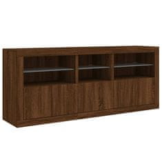 Greatstore Příborník s LED osvětlením hnědý dub 162 x 37 x 67 cm