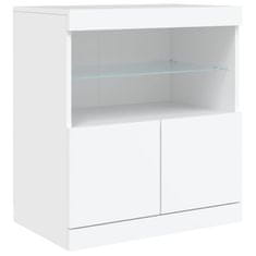 Greatstore Příborník s LED osvětlením bílý 142,5 x 37 x 67 cm