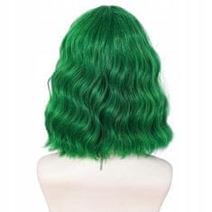 Korbi Zelená paruka polodlouhé vlasy s vlnami, W105