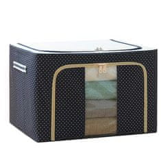 HOME & MARKER® Úložný box na oblečení, Organizér do skříně, Úložný box s víkem, Úložná krabice na textil (skládací, modrá, 66L) | STACKBOX