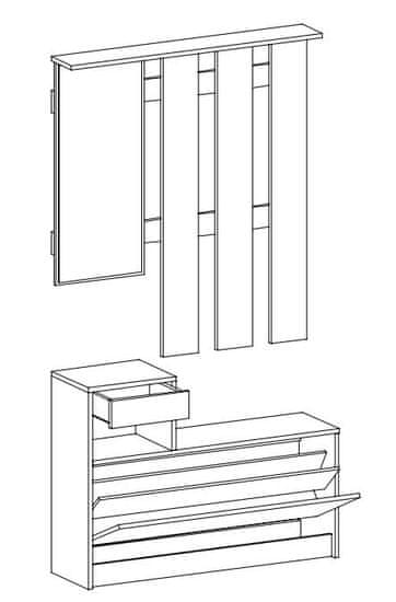 CASARREDO Předsíňová stěna RUBROTIC, dub sonoma/bílá