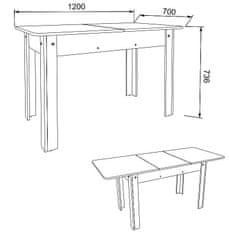 CASARREDO Rozkládací jídelní stůl BOTRANGE, bílý