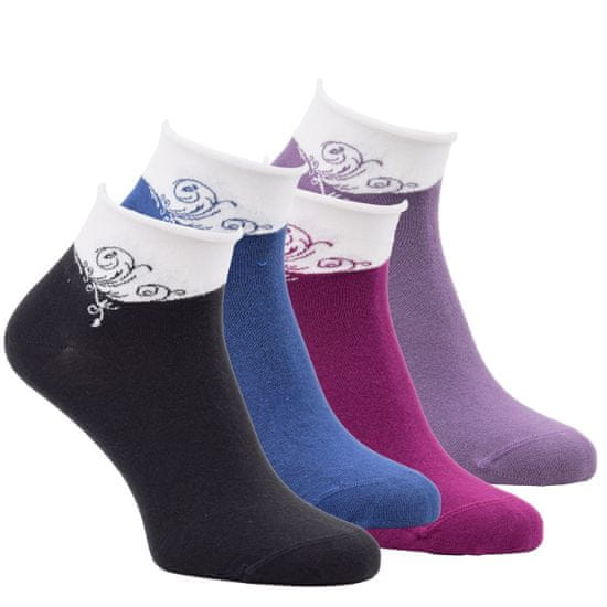 Zdravé Ponožky Zdravé ponožky kotníkové dámské módní bavlněné zdravotní ruličkové ponožky 6301924 4pack