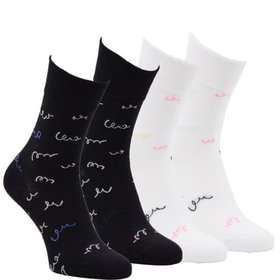 Zdravé Ponožky Zdravé ponožky módní bavlněné barevné vzorované ponožky s příjemným lemem 6105524 4pack