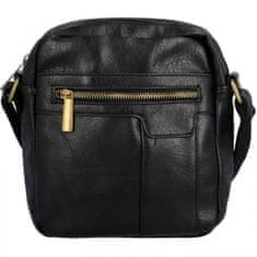 Paolo Bags Pánská koženková crossbody taška Carloss, černá