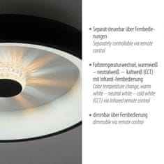 PAUL NEUHAUS LEUCHTEN DIREKT is JUST LIGHT LED stropní svítidlo černá 50x50 kruhové křišťálový efekt stmívatelné CCT 2700-5000K LD 14384-18