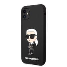 Karl Lagerfeld  Liquid Silicone Ikonik NFT Zadní Kryt pro iPhone 11 Black