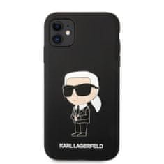 Karl Lagerfeld  Liquid Silicone Ikonik NFT Zadní Kryt pro iPhone 11 Black