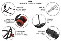 SEFIS D22 zadní stojan pro letmé uložení kola - levostranný - Rozměr trnu : 18 / 19.5 mm