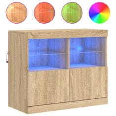 Vidaxl Příborník s LED osvětlením dub sonoma 81 x 37 x 67 cm