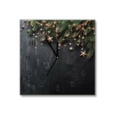 tulup.cz Skleněné hodiny Náměstí Christmas Tree Christmas Star Ornaments 30x30 cm Černé tipy