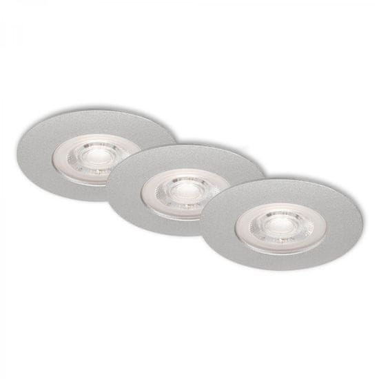 BRILONER BRILONER 3ks sada LED vestavné svítidlo, pr. 9 cm, 5 W, matný chrom BRI 7046-034