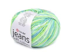 Kraftika 1ks (6211) zelená sv. pletací příze jeans soft color 50 g