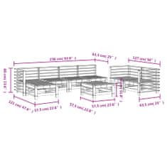 Vidaxl 8dílná zahradní sedací souprava bílá masivní borovice