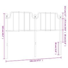 Vidaxl Kovové čelo postele bílé 140 cm