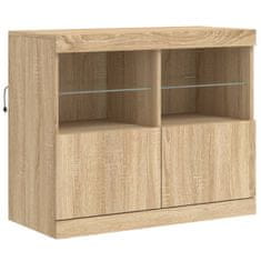 Greatstore Příborník s LED osvětlením dub sonoma 81 x 37 x 67 cm