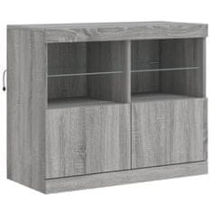 Greatstore Příborník s LED osvětlením šedý sonoma 81 x 37 x 67 cm