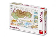 Dino Puzzle Mapa Slovenska 97x69cm 2000 dílků v krabici 32x23x7cm