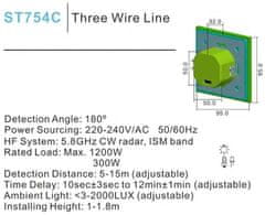 Mikrovlnné čidlo pohybu ST754C místo vypínače