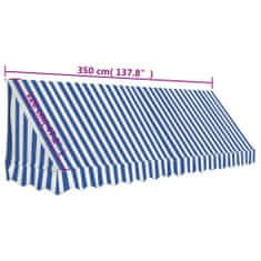 Vidaxl Okenní markýza 350 x 120 cm modro-bílá