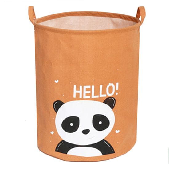 Tulimi Koš na hračky, bavlna, Hello Panda, hnědý - 43 L