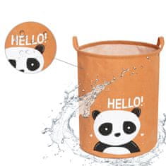 Tulimi Koš na hračky, bavlna, Hello Panda, hnědý - 43 L