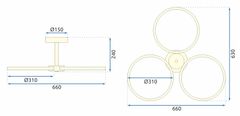 BPS-koupelny LED závěsné stropní svítidlo APP993-c Gold + dálkové ovládání