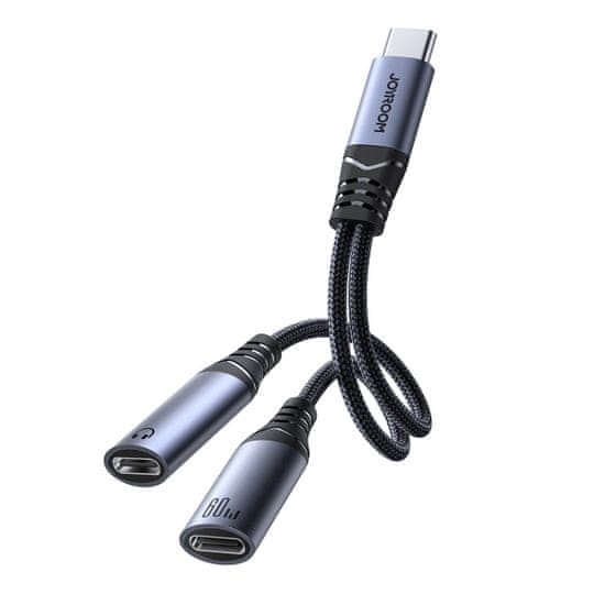 Joyroom SY-C03 adaptér USB-C / 2x USB-C, černý