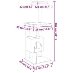 Vidaxl Škrabadlo pro kočky se sisalovými sloupky krémové 104 cm