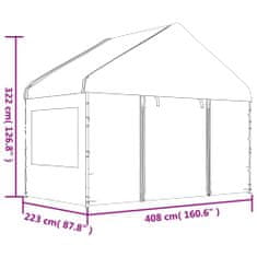 Vidaxl Altán se střechou bílý 4,08 x 2,23 x 3,22 m polyethylen