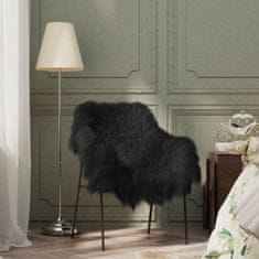 Vidaxl Přehoz na židli z islandské ovčí kůže černý 70 x 110 cm