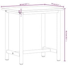 Vidaxl Pracovní stůl 80 x 55 x 81,5 cm masivní bukové dřevo a kov