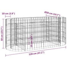 Vidaxl Gabionový vyvýšený záhon pozinkované železo 120 x 50 x 50 cm