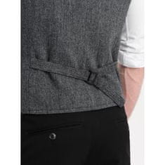 OMBRE Pánská vesta s límcem V1 OM-BLZV-0105 grafitová MDN124318 S