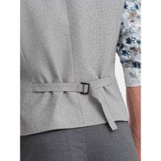 OMBRE Pánská obleková vesta s límcem V1 OM-BLZV-0109 světle šedá MDN124325 L