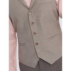 OMBRE Pánská obleková vesta s límcem V3 OM-BLZV-0109 béžová MDN124327 S