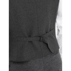 OMBRE Pánská obleková vesta s límcem V2 OM-BLZV-0109 grafitová MDN124326 S
