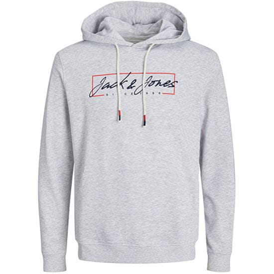 Jack&Jones Pánská mikina JJZURI Standard Fit 12247796 White Melange