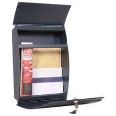 Harrow poštovní schránka antracit | Cylindrický zámek | 32 x 44.5 x 10.5 cm