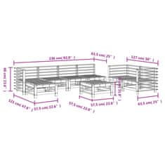 Vidaxl 8dílná zahradní sedací souprava masivní dřevo douglasky
