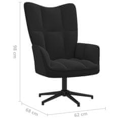 Vidaxl Relaxační křeslo se stoličkou černé samet
