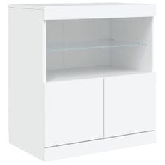 Vidaxl Příborník s LED osvětlením bílý 142,5 x 37 x 67 cm